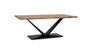 GINER Y COLOMER Mesa de comedor de madera de acacia y metal Natural y Negro